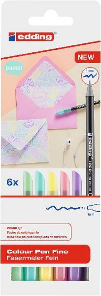Produktbild: edding Fasermaler Fein 1200 Colour Pen 6er Set