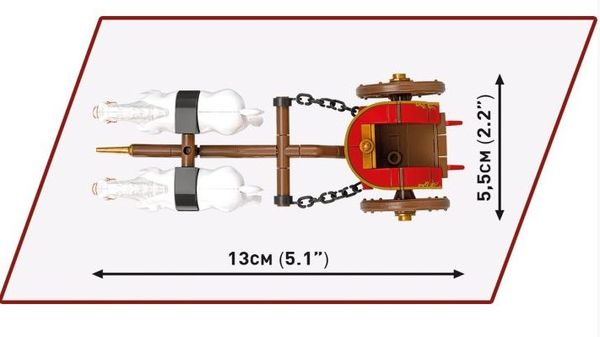 Produktbild: COBI Imperium Romanum 20069 - Roman Chariot, R&ouml;mischer Streitwagen, Bausatz, 93 Klemmbausteine/1 Figur/2 Pferde