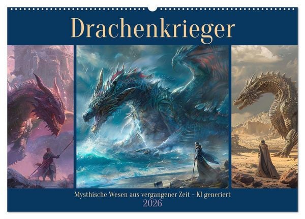 Produktbild: Drachenkrieger (Wandkalender 2026 DIN A2 quer), CALVENDO Monatskalender