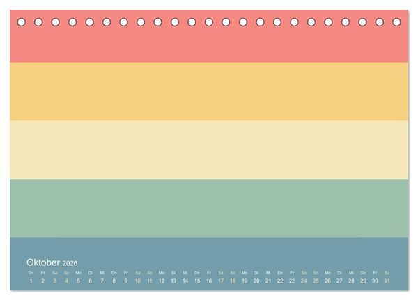 Produktbild: 70er Jahre Bastelkalender - DIY Kreativ-Kalender zum Selbstgestalten (Tischkalender 2026 DIN A5 quer), CALVENDO Monatskalender