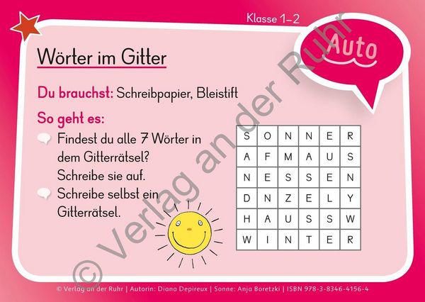 Produktbild: Eine Kartei f&uuml;r den Deutschunterricht &ndash; Klasse 1/2