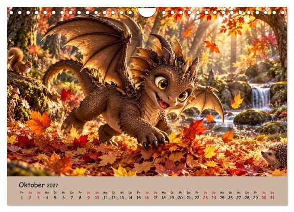 Produktbild: Kleine Fantasiedrachen und ihre Abenteuer (Wandkalender 2027 DIN A4 quer), CALVENDO Monatskalender