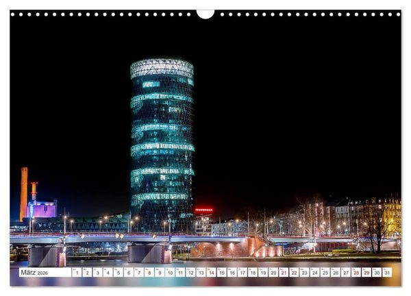 Produktbild: Frankfurt am Main - at night (Wandkalender 2026 DIN A3 quer), CALVENDO Monatskalender