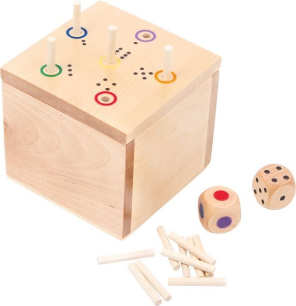 Produktbild: small foot 6558 - W&uuml;rfelspiel 6 raus in der Box, Holz, Steckspiel,