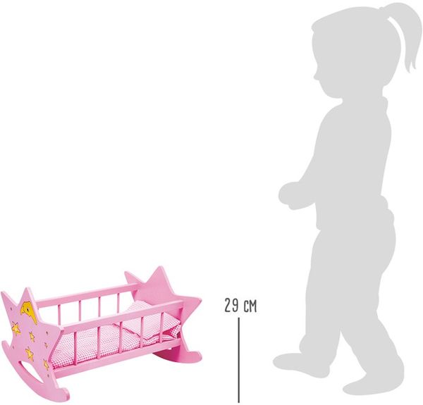 Produktbild: Small foot 2865 - Puppenwiege Stern, Holz, rosa/pink, Spielhöhe: 29cm