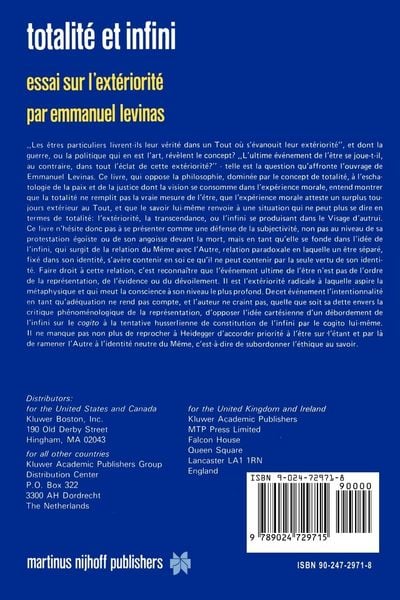 Produktbild: Totalit&eacute; et infini