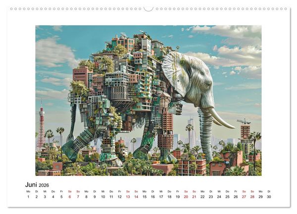 Produktbild: Elefantastisch (hochwertiger Premium Wandkalender 2026 DIN A2 quer), Kunstdruck in Hochglanz