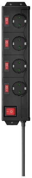 Produktbild: Hama 00223122 Steckdosenleiste mit Schalter Schwarz Schutzkontakt 1St.