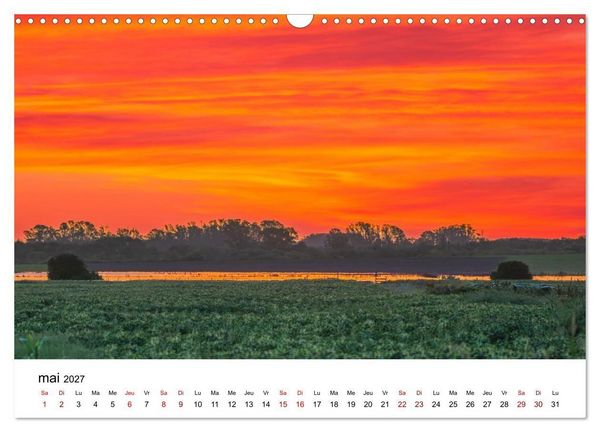 Produktbild: Couchers de soleil magiques &ndash; Jeux de lumi&egrave;re entre ciel et terre (Calendrier mural 2027 DIN A3 vertical), CALVENDO calendrier mensuel
