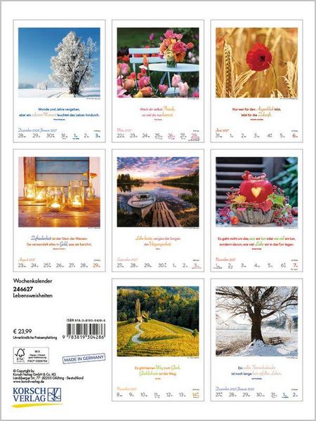 Produktbild: Literaturkalender Lebensweisheiten 2027