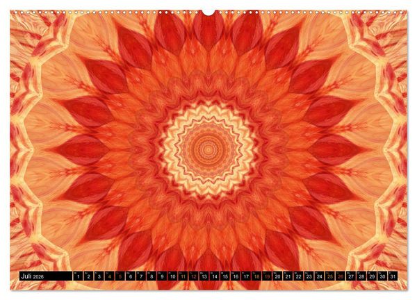 Produktbild: Energie - Mandalas in orange (Wandkalender 2026 DIN A2 quer), CALVENDO Monatskalender