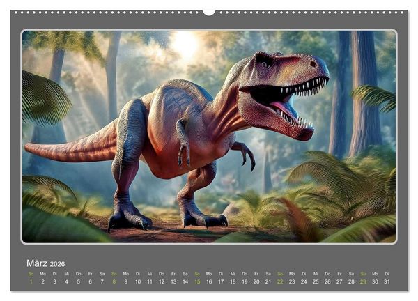 Produktbild: Riesenechsen der Urzeit (Wandkalender 2026 DIN A2 quer), CALVENDO Monatskalender