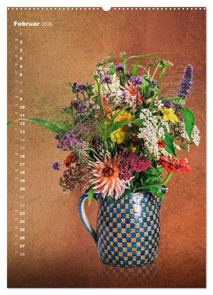 Produktbild: Blumenschmuck in Bunzlau Keramik (Wandkalender 2026 DIN A2 hoch), CALVENDO Monatskalender