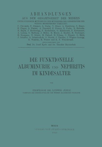 Produktbild: Die Funktionelle Albuminurie und Nephritis im Kindesalter