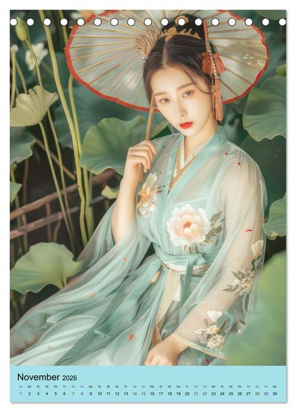 Produktbild: Grazi&ouml;se asiatische Frauen - Asienstil (Tischkalender 2026 DIN A5 hoch), CALVENDO Monatskalender