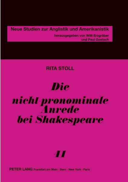Produktbild: Die nicht-pronominale Anrede bei Shakespeare