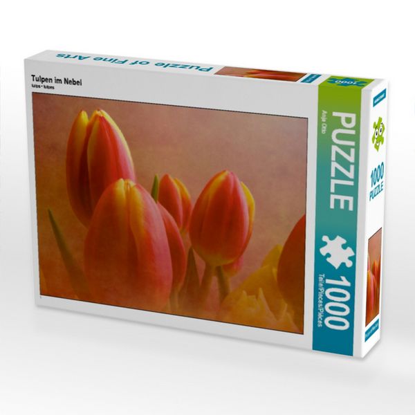 CALVENDO Puzzle Tulpen im Nebel | 1000 Teile Lege-Größe 64x48cm Foto-Puzzle für glückliche Stunden