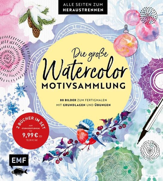Produktbild: Die gro&szlig;e Watercolor-Motivsammlung &ndash; 80 Bilder zum Fertigmalen