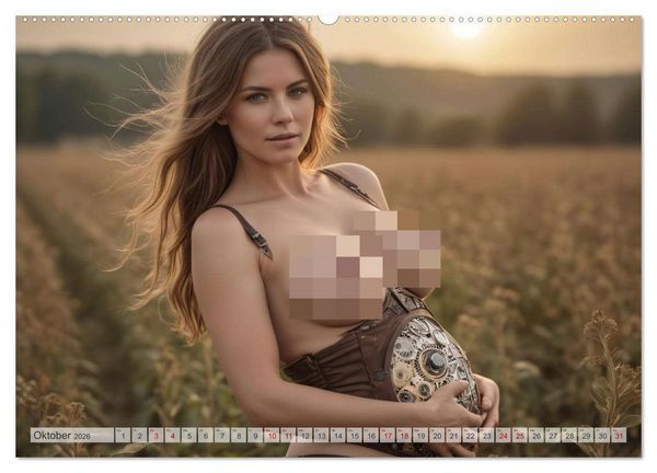 Produktbild: Steampunk Erotik - Schwangere Frauen (Wandkalender 2026 DIN A2 quer), CALVENDO Monatskalender