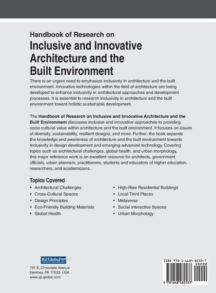 Produktbild: Handbook of Research on Inclusive and Innovative Architecture and the Built Environment