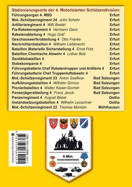 Produktbild: Die Geschichte der 4. Motorisierten Sch&uuml;tzendivision der Nationalen Volksarmee 1956 bis 1990