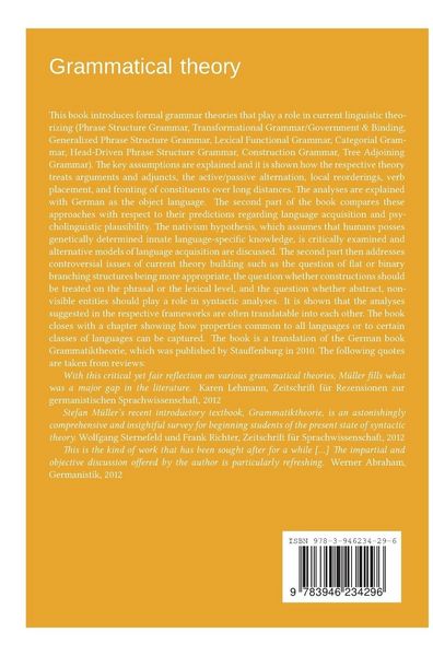 Produktbild: Grammatical theory Vol. 1