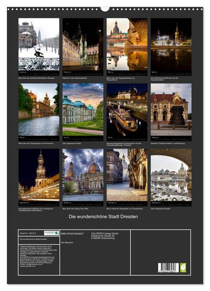 Produktbild: Die wundersch&ouml;ne Stadt Dresden (Wandkalender 2026 DIN A2 hoch), CALVENDO Monatskalender