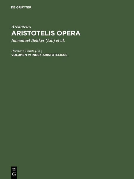 Produktbild: Index Aristotelicus
