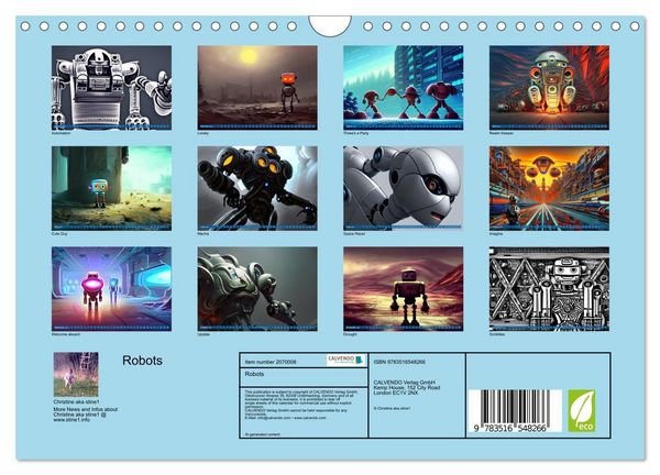 Produktbild: Robots (Wall Calendar 2026 DIN A4 landscape), CALVENDO 12 Month Wall Calendar