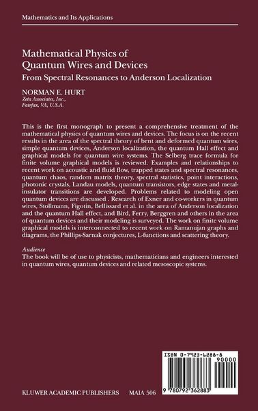 Produktbild: Mathematical Physics of Quantum Wires and Devices