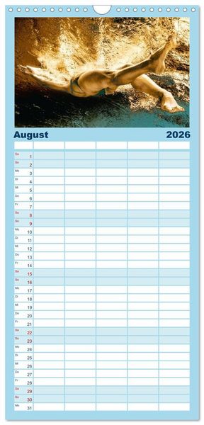 Produktbild: Familienplaner 2026 - FREUBAD mit 5 Spalten (Wandkalender, 21 x 45 cm) CALVENDO