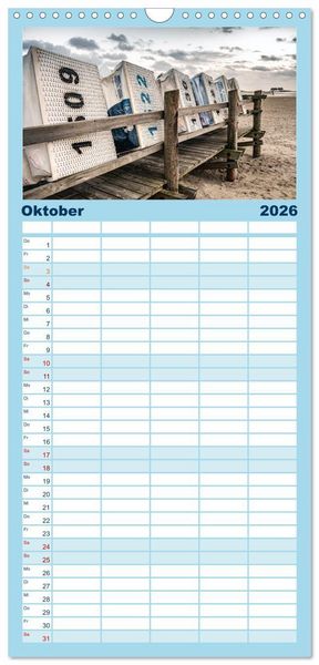 Produktbild: Familienplaner 2026 - Sankt Peter-Ording: Die raue Sch&ouml;nheit an der Nordsee mit 5 Spalten (Wandkalender, 21 x 45 cm) CALVENDO