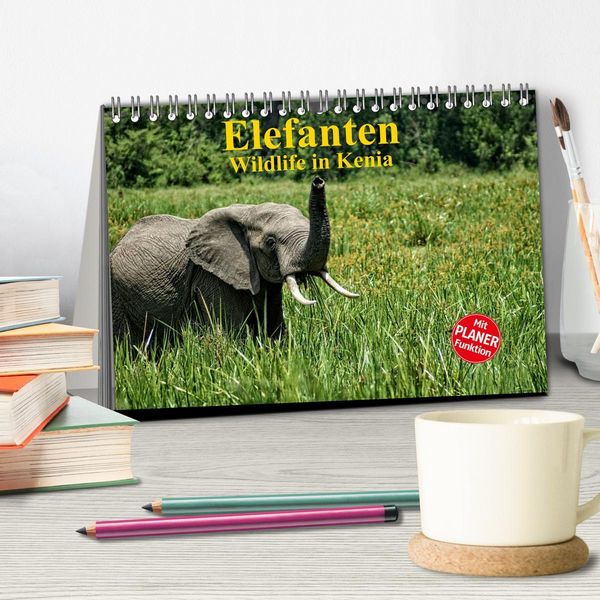 Produktbild: Elefanten . Wildlife in Kenia (Tischkalender 2026 DIN A5 quer), CALVENDO Monatskalender