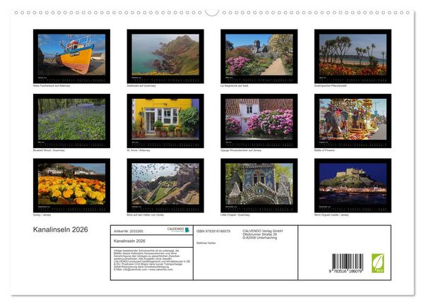 Produktbild: Kanalinseln 2026 (hochwertiger Premium Wandkalender 2026 DIN A2 quer), Kunstdruck in Hochglanz