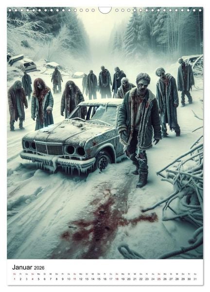 Produktbild: Zombies Zeitgeist - KI generierte Momente der Untoten (Wandkalender 2026 DIN A3 hoch), CALVENDO Monatskalender