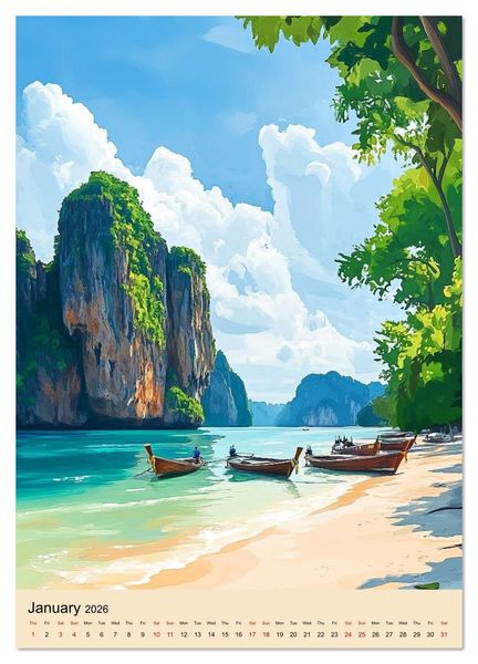 Produktbild: Thailand meets Anime (Wall Calendar 2026 DIN A3 portrait), CALVENDO 12 Month Wall Calendar