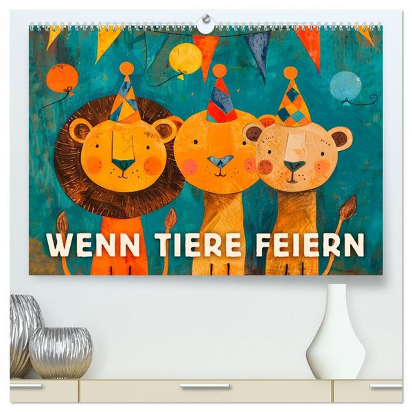 Produktbild: Wenn Tiere feiern (hochwertiger Premium Wandkalender 2026 DIN A2 quer), Kunstdruck in Hochglanz