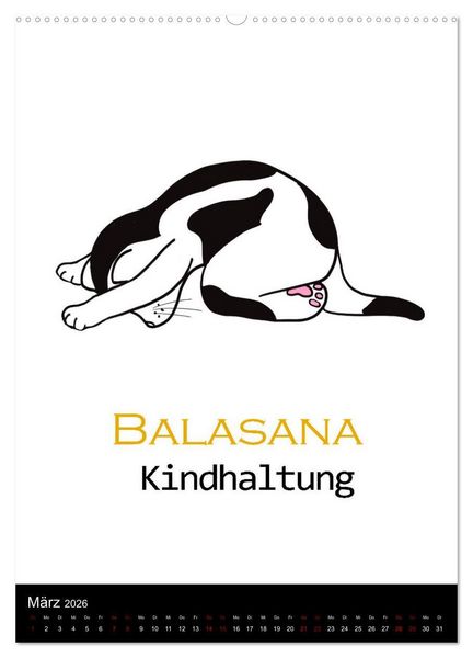 Produktbild: Yogakatzen - ganz entspannt im Hier und Jetzt (Wandkalender 2026 DIN A2 hoch), CALVENDO Monatskalender