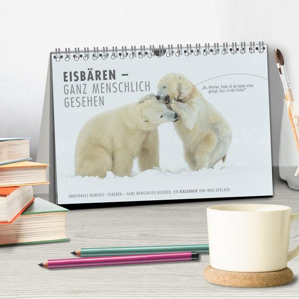Produktbild: Emotionale Momente: Eisb&auml;ren - ganz menschlich gesehen. (Tischkalender 2026 DIN A5 quer), CALVENDO Monatskalender