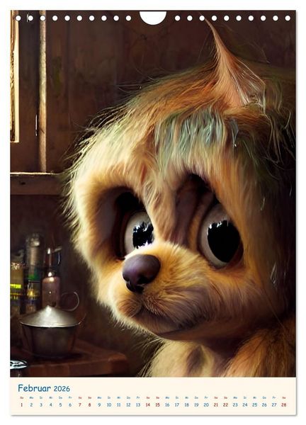 Produktbild: Liebenswerte Kuschelmonster - Digitalart (Wandkalender 2026 DIN A4 hoch), CALVENDO Monatskalender