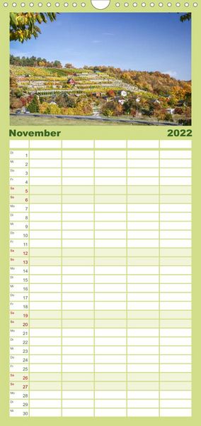 Produktbild: Familienplaner Weinberge um Jena (Wandkalender 2022 , 21 cm x 45 cm, hoch)