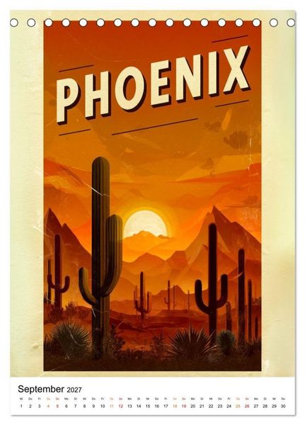 Produktbild: USA - Retro Journeys (Tischkalender 2027 DIN A5 hoch), CALVENDO Monatskalender