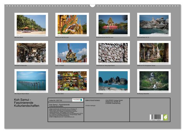 Produktbild: Koh Samui - Faszinierende Kulturlandschaften (Wandkalender 2026 DIN A2 quer), CALVENDO Monatskalender