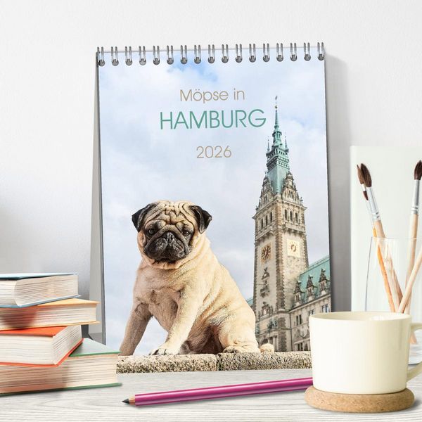 Produktbild: M&ouml;pse in Hamburg (Tischkalender 2026 DIN A5 hoch), CALVENDO Monatskalender