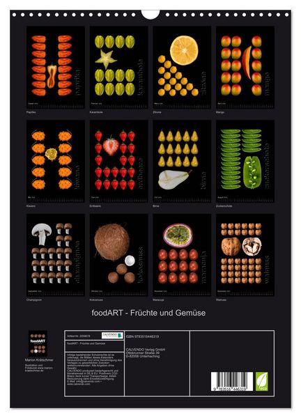 Produktbild: foodART - Fr&uuml;chte und Gem&uuml;se (Wandkalender 2026 DIN A3 hoch), CALVENDO Monatskalender