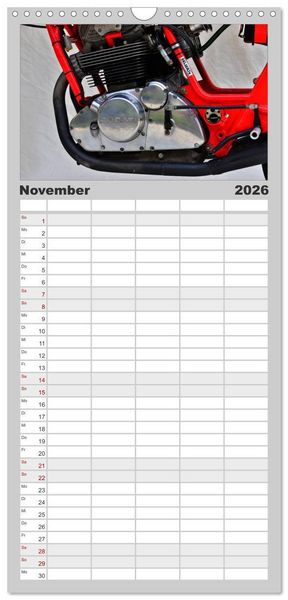 Produktbild: Familienplaner 2026 - Ducati 500 Sport Desmo mit 5 Spalten (Wandkalender, 21 x 45 cm) CALVENDO