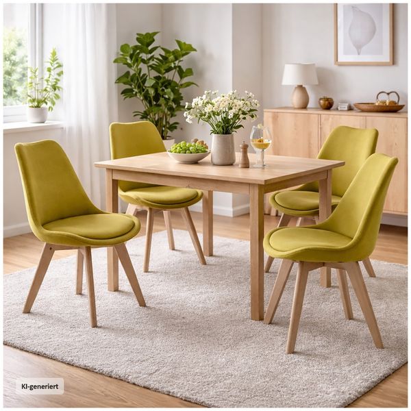 Produktbild: HTI-Living Stuhl Atlanta Velvet Uni 4er-Set Stuhl Atlanta Velvet Uni 4er-Set