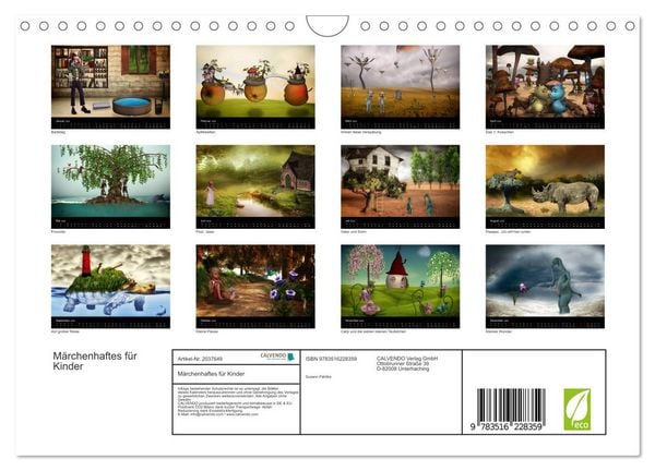 Produktbild: M&auml;rchenhaftes f&uuml;r Kinder (Wandkalender 2026 DIN A4 quer), CALVENDO Monatskalender