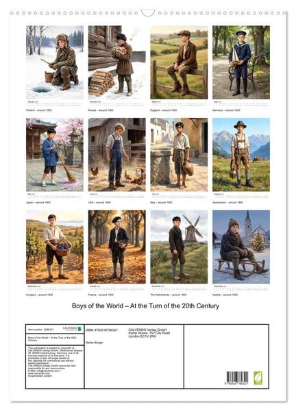 Produktbild: Boys of the World &ndash; At the Turn of the 20th Century (Wall Calendar 2027 DIN A2 portrait), CALVENDO 12 Month Wall Calendar