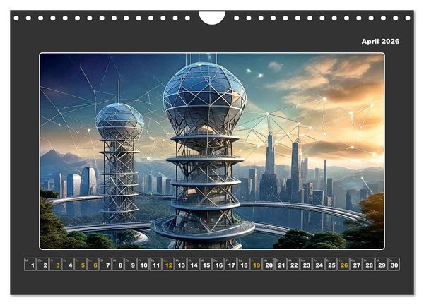 Produktbild: Zukunftsvision Megacity (Wandkalender 2026 DIN A4 quer), CALVENDO Monatskalender